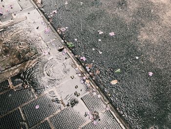 High angle view of cityscape on road