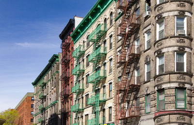 Low angle view of residential building against sky