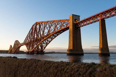 Low angle view of bridge against clear sky