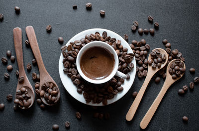 Directly above shot of coffee on table