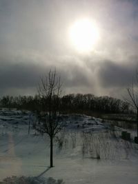 Scenic view of snow covered landscape