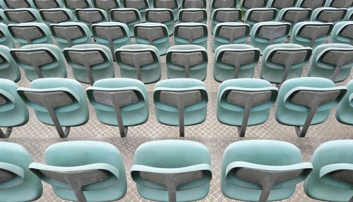 Full frame shot of empty chairs