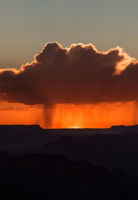 Scenic view of dramatic sky during sunset