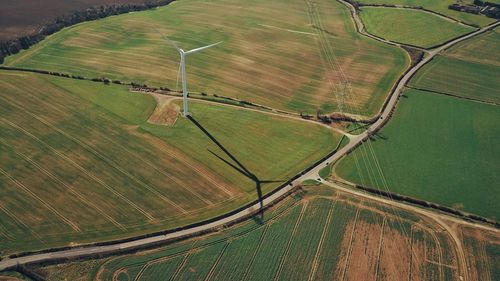 Aerial view of agricultural field