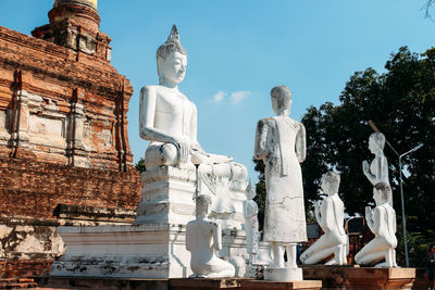 Low angle view of statue against sky