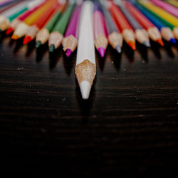 Close-up of colorful pencils