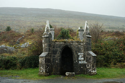 Built structure on field