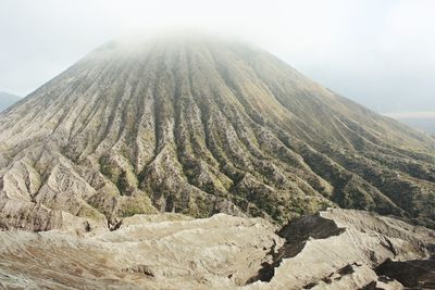 View of volcanic mountain