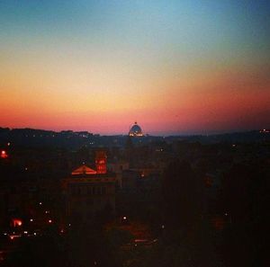 View of cityscape at sunset