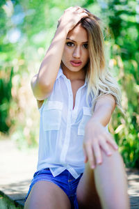 Portrait of beautiful young woman