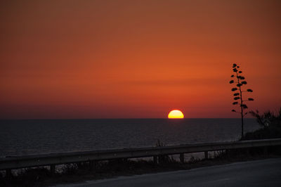 Scenic view of sea during sunset