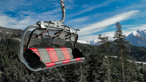 View of ski lift against mountain range