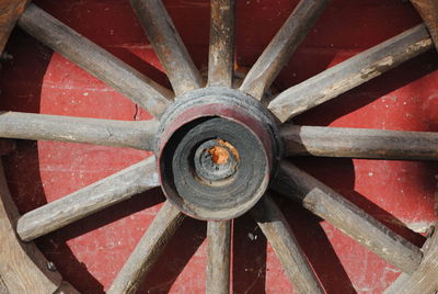 Close-up of red wheel