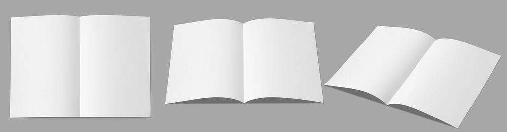 Close-up of book against white background