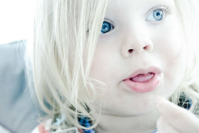 Close-up portrait of cute girl