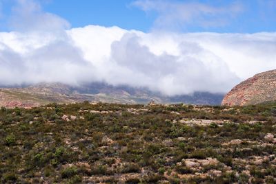 Scenic view of mountains against sky