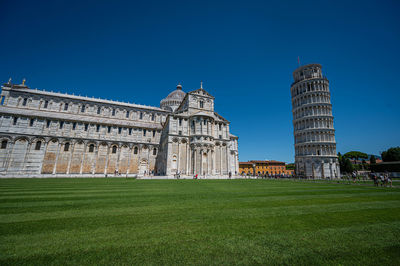 Beautiful city of pisa with the leaning tower of pisa