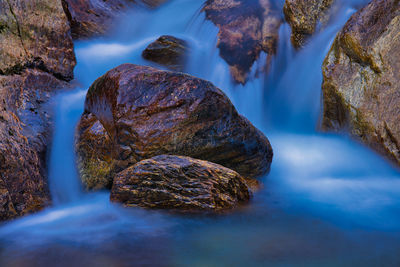 Scenic view of waterfall