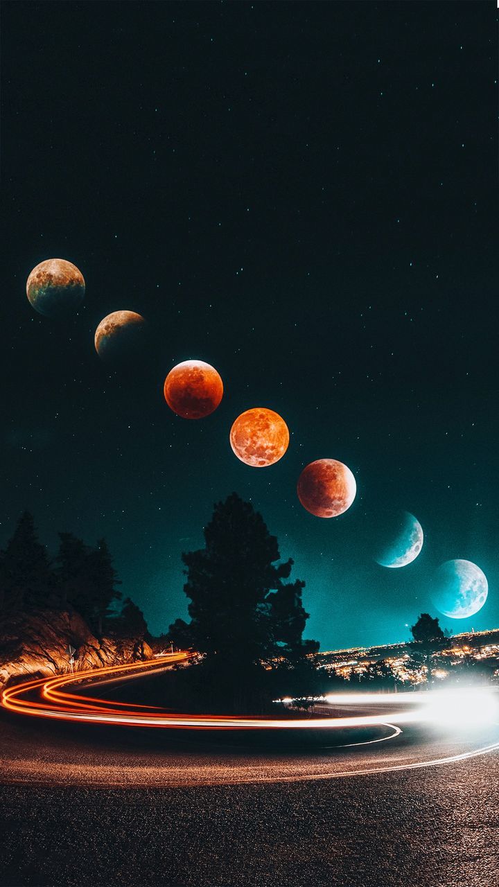 night, space, moon, astronomy, sky, nature, no people, beauty in nature, scenics - nature, full moon, tranquil scene, tranquility, planetary moon, outdoors, orange color, circle, natural phenomenon, moon surface, land, star - space, moonlight, eclipse, space and astronomy