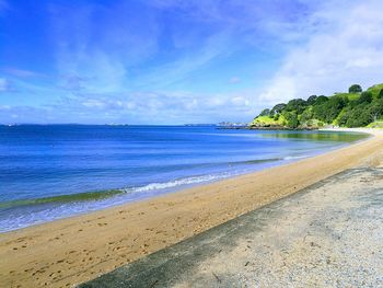 Scenic view of beach against sky