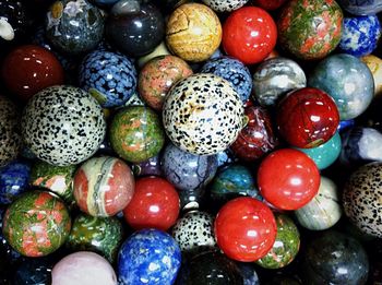 Full frame shot of multi colored eggs