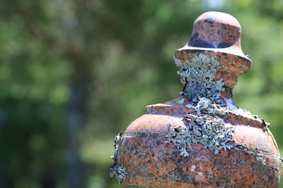 Close-up of marble urn