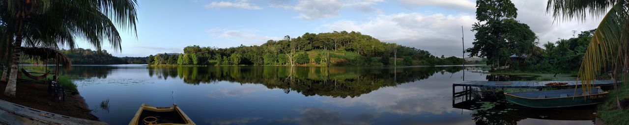 Panoramic view of lake against sky