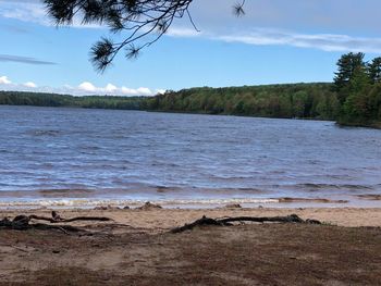 Scenic view of beach against sky