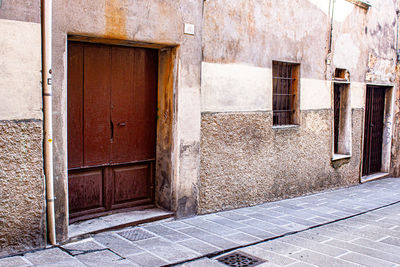 Closed door of old building