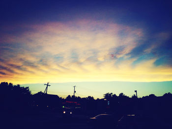 Silhouette of trees at sunset