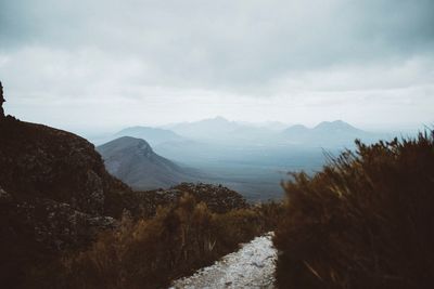 Scenic view of mountains against sky