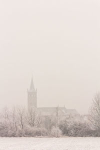 View of clock tower in city