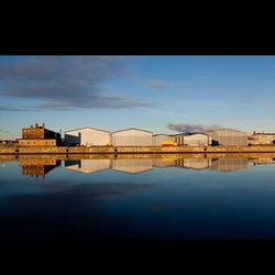 Reflection of built structures in water