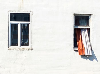 Residential house windows in retro style