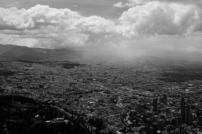 High angle view of townscape against sky
