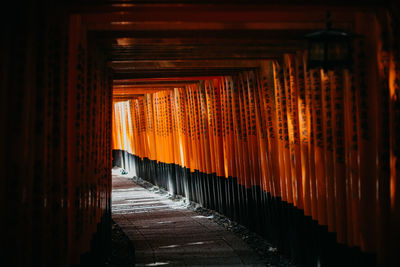 Empty walkway under shrine