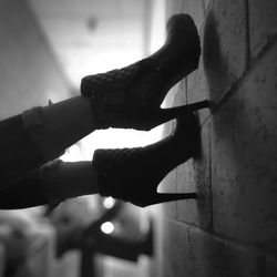 Shadow of man on wall