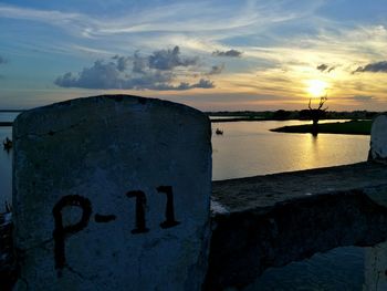 Scenic view of sea during sunset