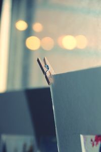 Close-up of mobile phone on table