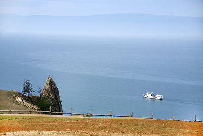 Ship sailing on sea