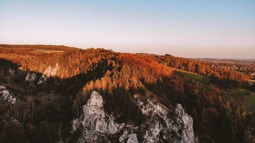 Scenic view of landscape against clear sky