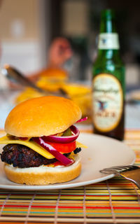 Close-up of served food