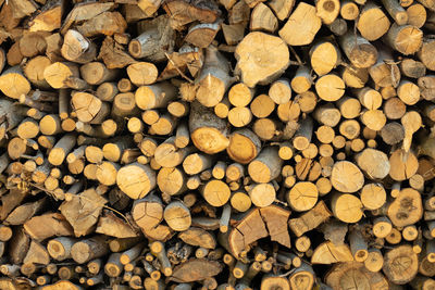 Full frame shot of firewood
