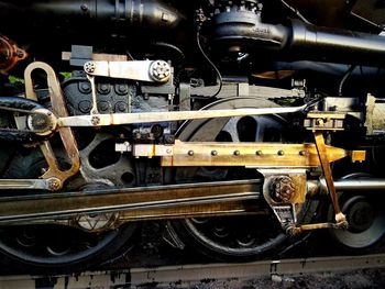 Close-up of train at railroad station