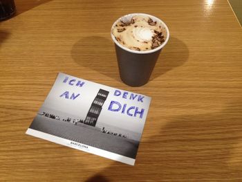 Close-up of food on wooden table