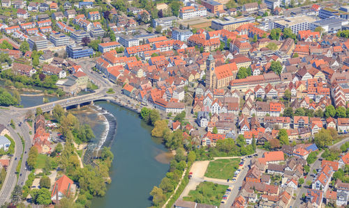 High angle view of nürtingen cityscape