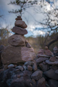 Stack of stones on pebbles