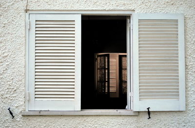 Closed door of building