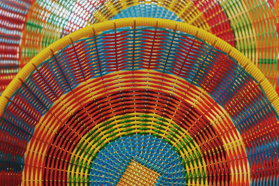 Mexican woven colorful baskets