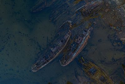 High angle view of sea shore